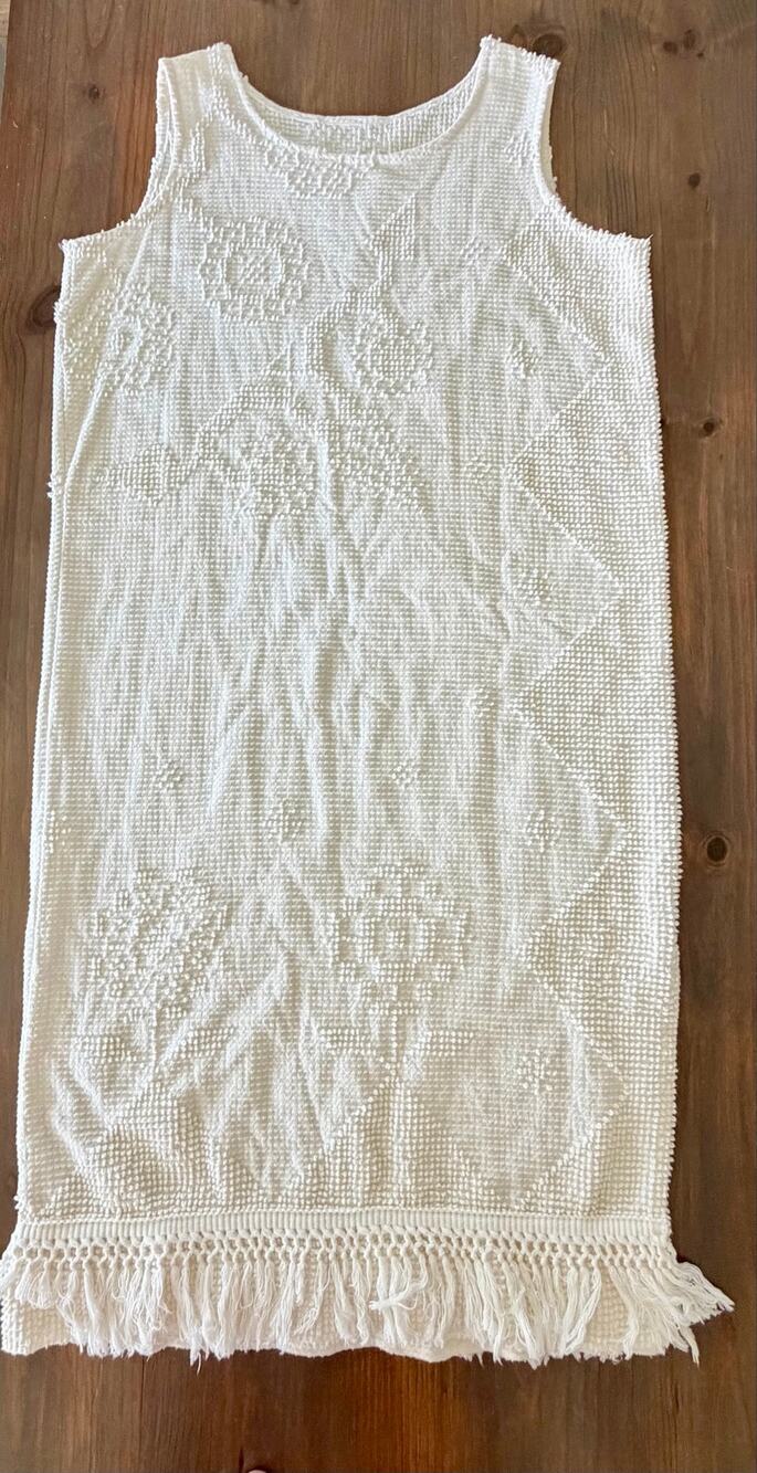 Roundtop TX Women's Maxi boho dress & jacket upcycled vintage chenille quilt 1x